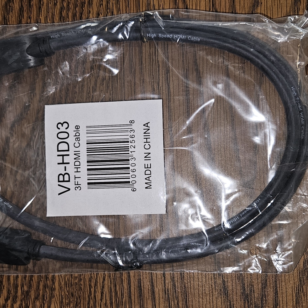 Black 3ft HDMI Cable